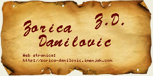 Zorica Danilović vizit kartica
